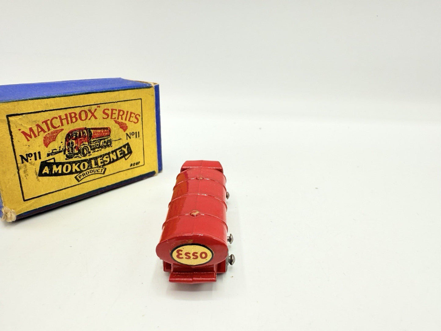 Matchbox Lesney 11a E.R.F. Road Tanker In Red Near Mint & Boxed - Smaller Decal - Magic Matchbox