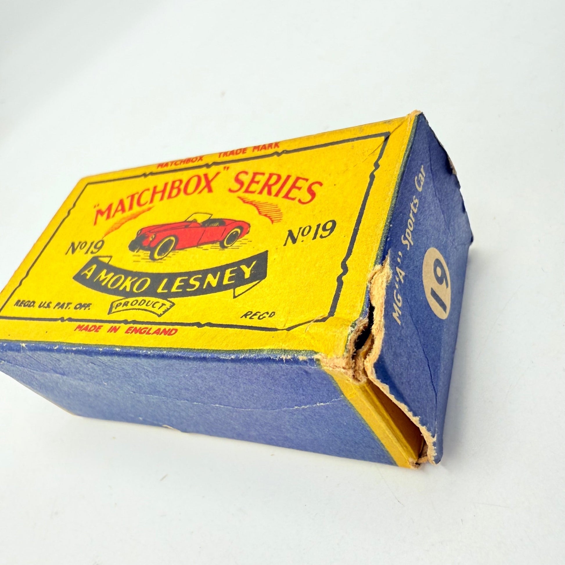 Matchbox Lesney 19b MGA Sports Car Empty Original Box - Magic Matchbox