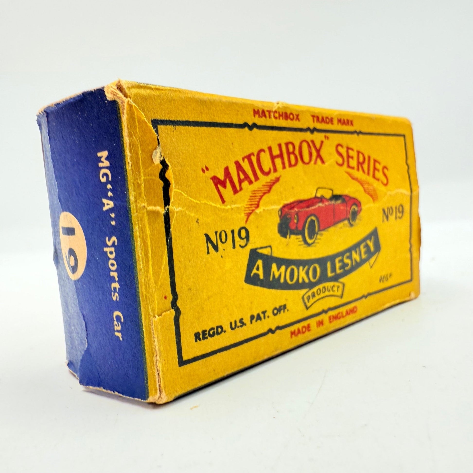 Matchbox Lesney 19b MGA Sports Car Empty Original Box - Magic Matchbox