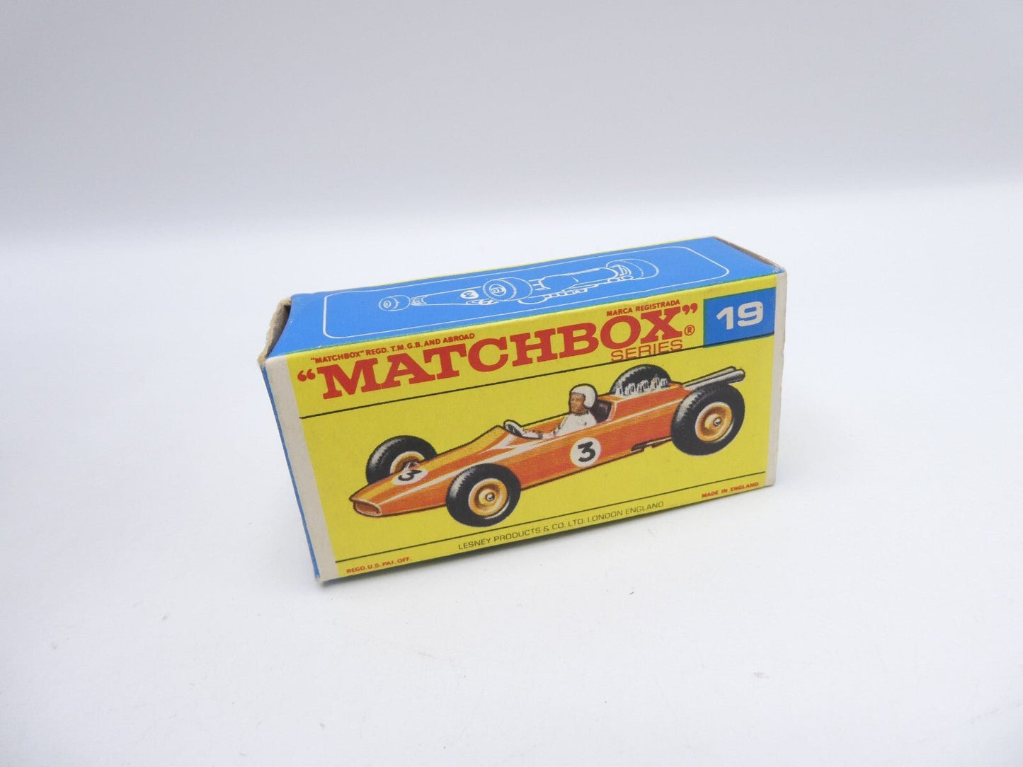 Matchbox Lesney 19d Lotus Formula 1 Racing Car Empty Original Box - Magic Matchbox
