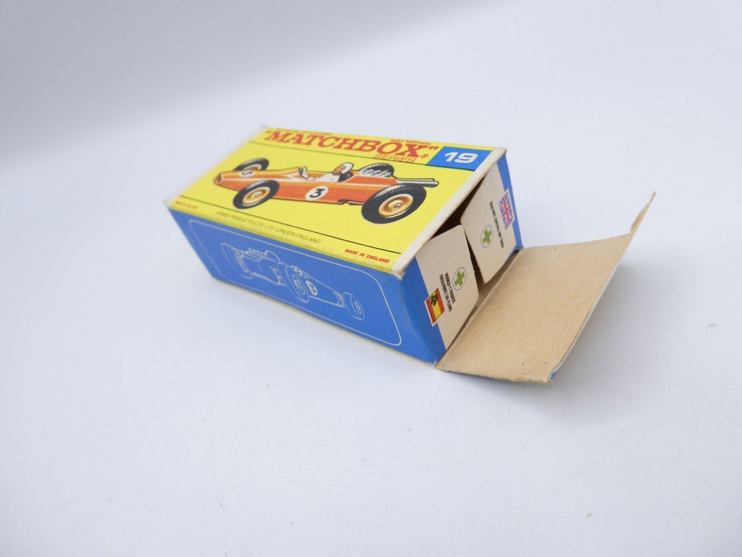 Matchbox Lesney 19d Lotus Formula 1 Racing Car Empty Original Box - Magic Matchbox