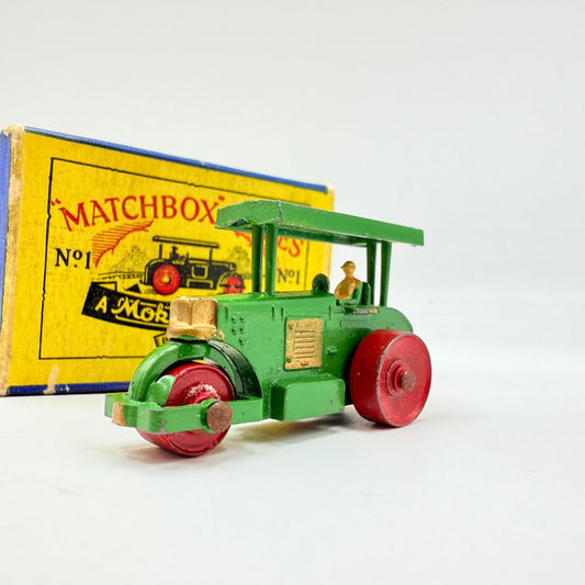 Matchbox Lesney 1a Aveling Barford Diesel Road Roller with CURVED canopy ends - Magic Matchbox