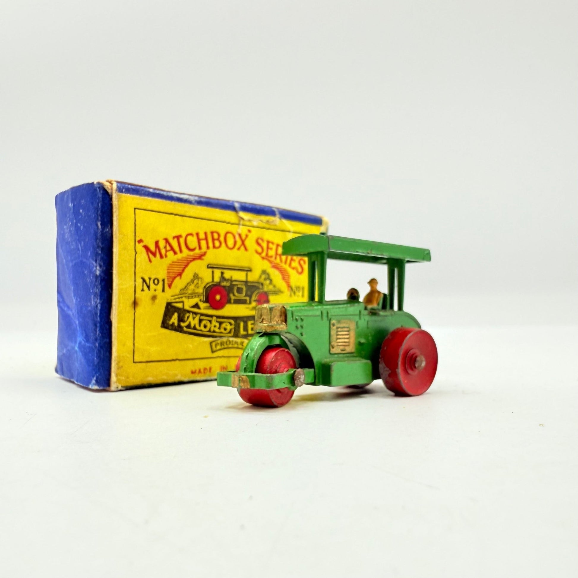 Matchbox Lesney 1a Aveling Barford Diesel Road Roller with Repaired Script Box - Magic Matchbox