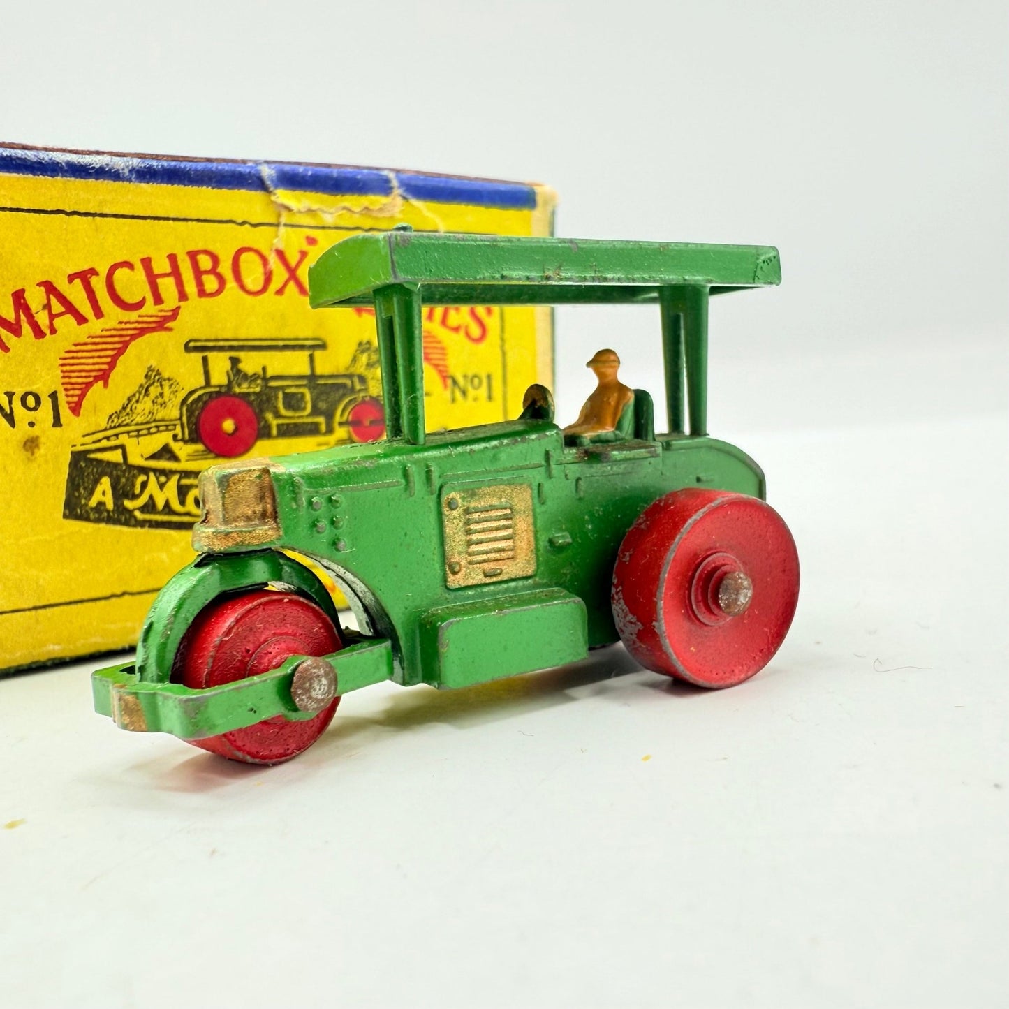 Matchbox Lesney 1a Aveling Barford Diesel Road Roller with Repaired Script Box - Magic Matchbox
