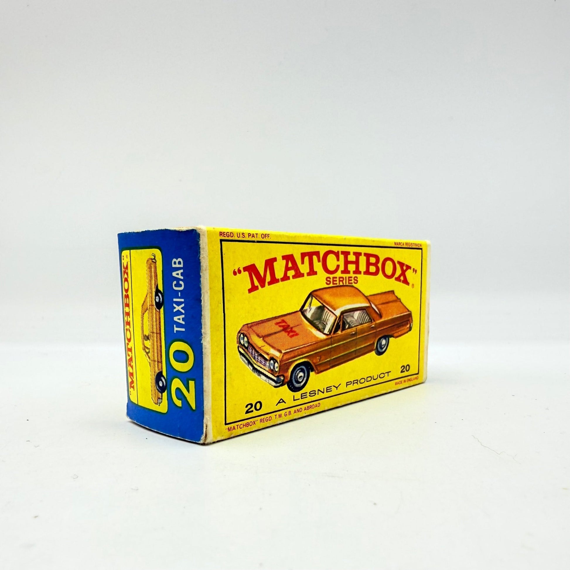 Matchbox Lesney 20c Chevrolet Impala Taxi Empty Box - Magic Matchbox