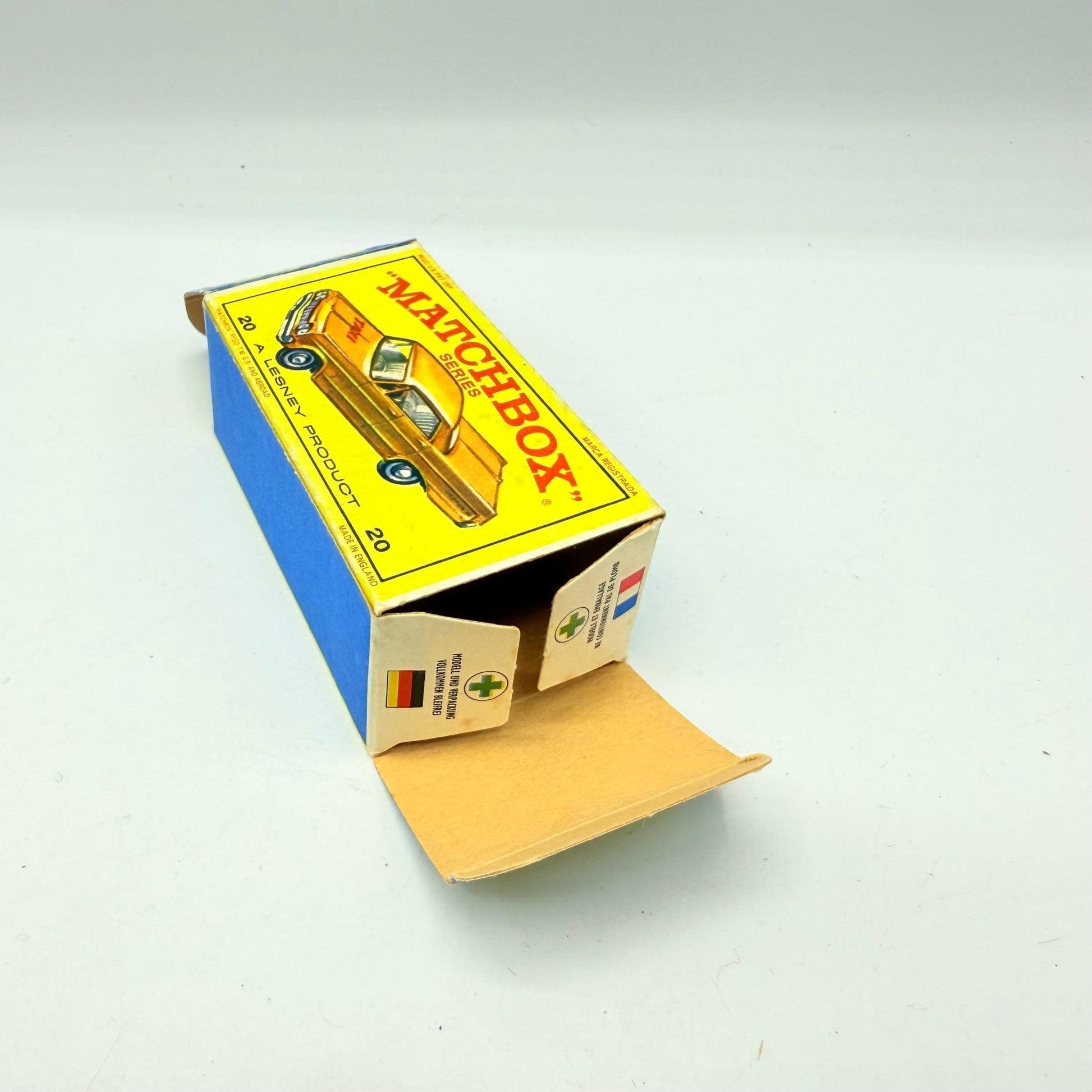 Matchbox Lesney 20c Chevrolet Impala Taxi Empty Box - Magic Matchbox