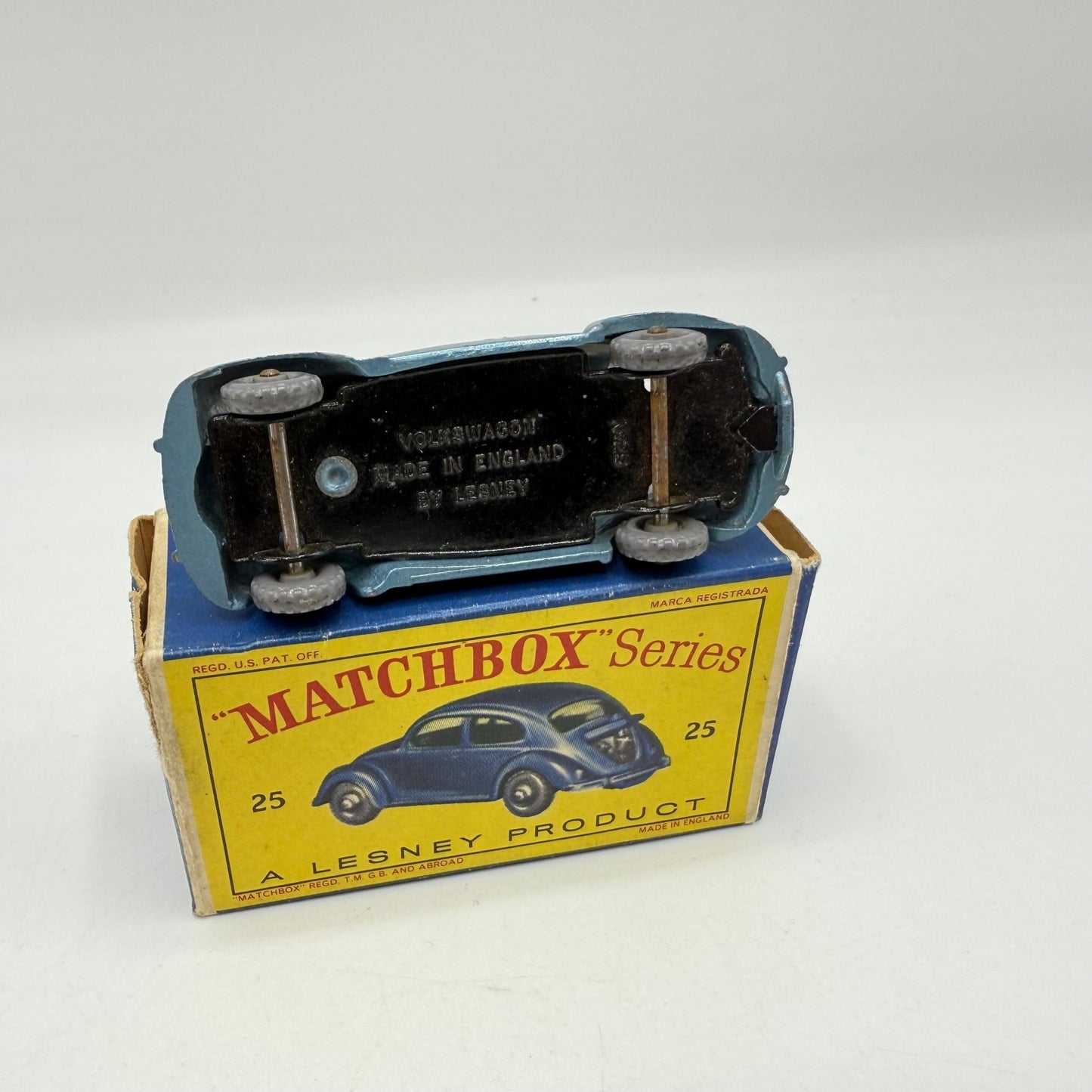 Matchbox Lesney 25b Volkswagen Beetle MIS - SPELT BASE - Magic Matchbox
