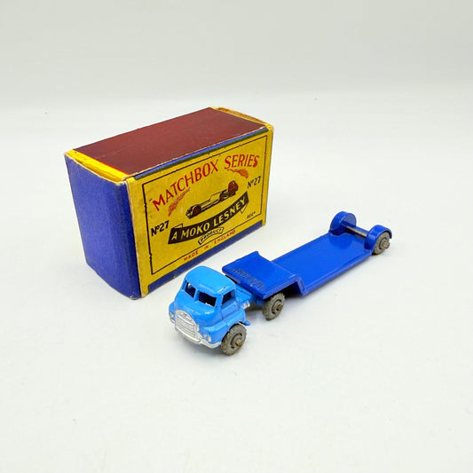 Matchbox Lesney 27a Bedford Articulated Low Loader SC1 BLUE - Magic Matchbox