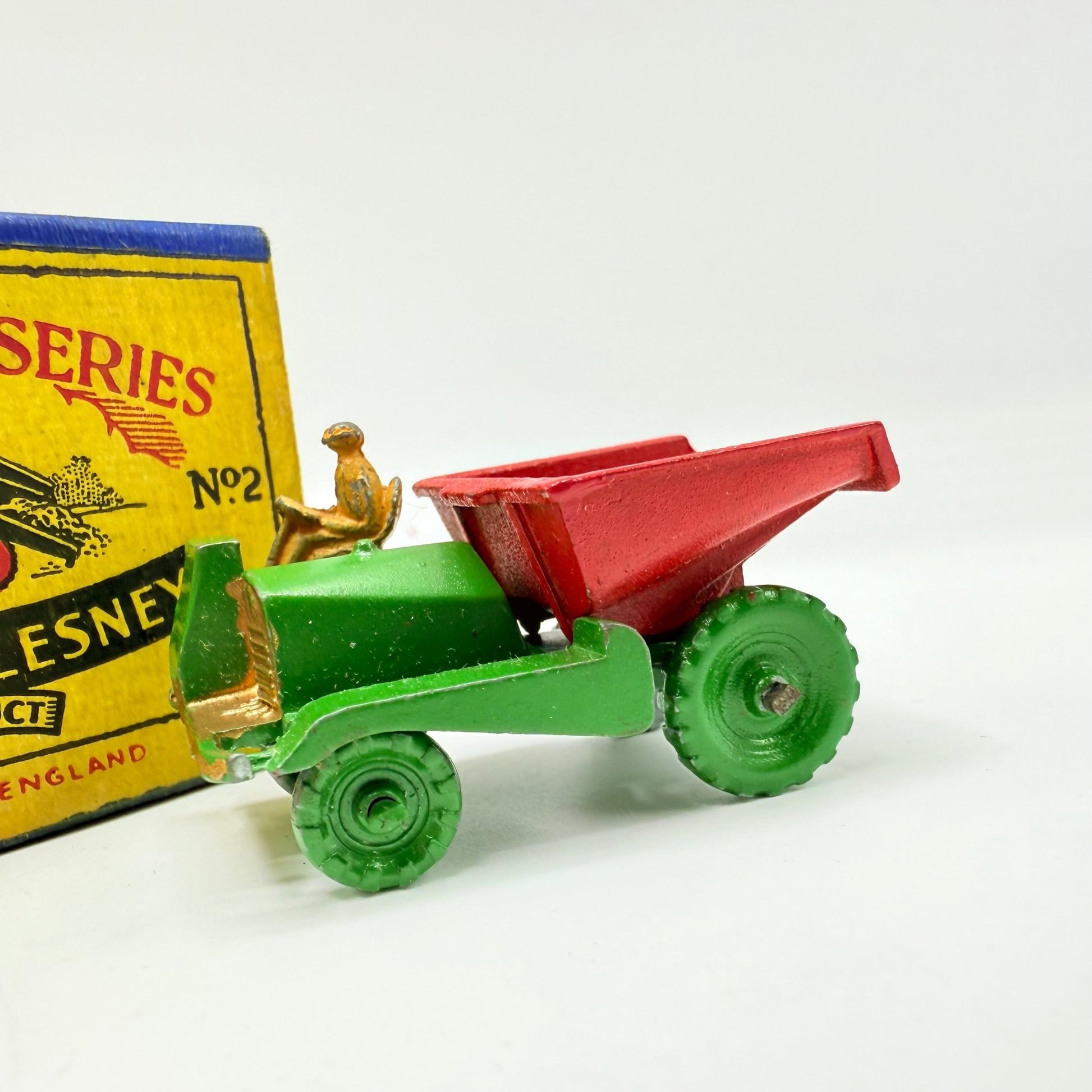 Matchbox Lesney 2a Muir Hill Green Wheels Damaged Script Box - Magic Matchbox
