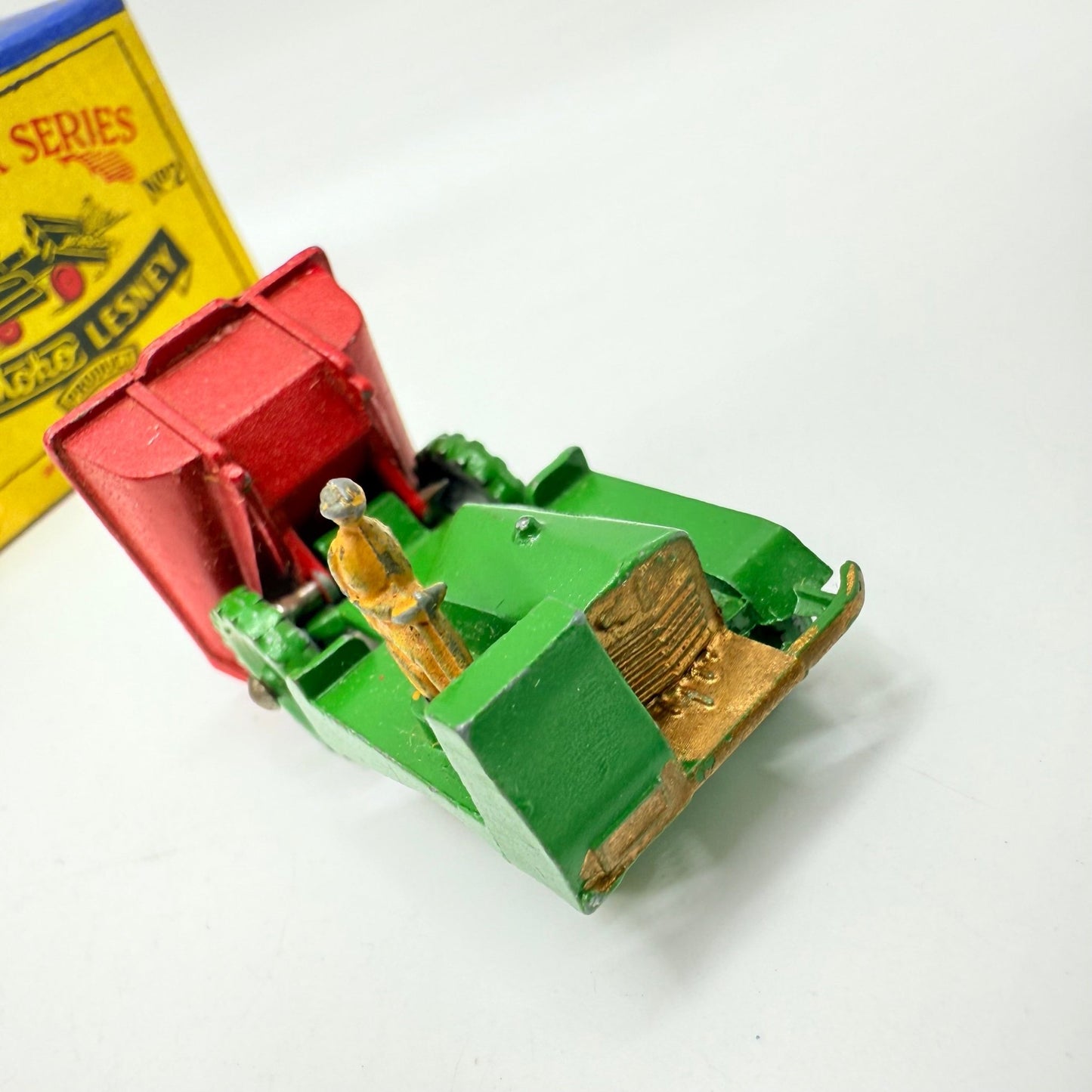 Matchbox Lesney 2a Muir Hill Green Wheels Damaged Script Box - Magic Matchbox