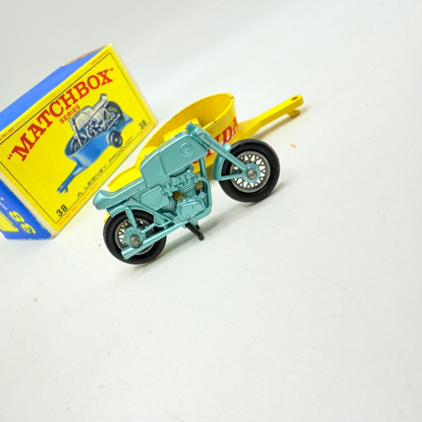 Matchbox Lesney 38c Honda Motorcycle and Trailer - Magic Matchbox