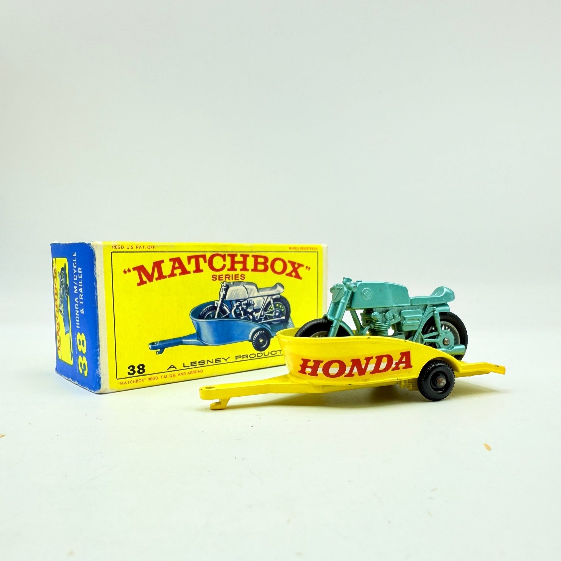 Matchbox Lesney 38c Honda Motorcycle and Trailer - Magic Matchbox