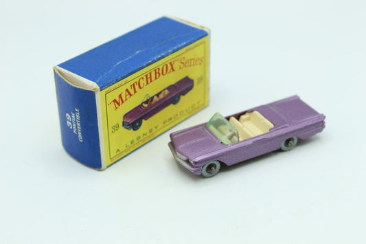 Matchbox Lesney 39b Pontiac Convertible Purple - SPW - Boxed - Magic Matchbox
