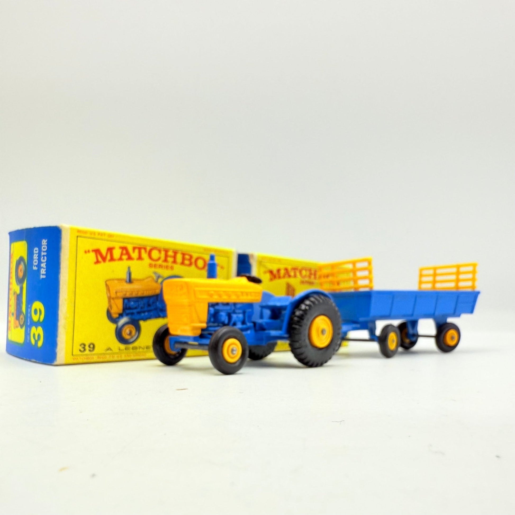 Matchbox Lesney 39c Tractor & Trailer 40c - RARE Taller Exhaust Stack. - Magic Matchbox