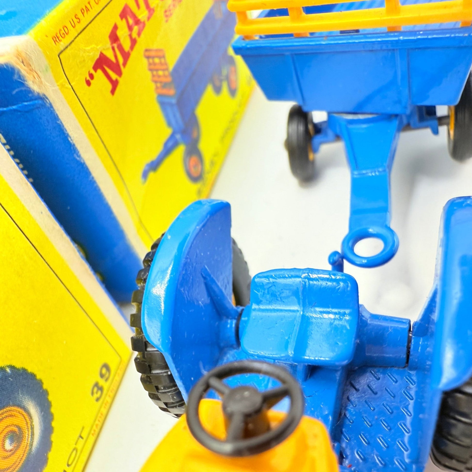 Matchbox Lesney 39c Tractor & Trailer 40c - RARE Taller Exhaust Stack. - Magic Matchbox