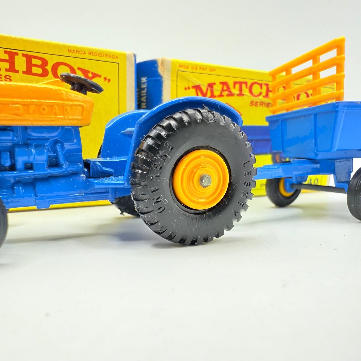 Matchbox Lesney 39c Tractor & Trailer 40c - RARE Taller Exhaust Stack. - Magic Matchbox