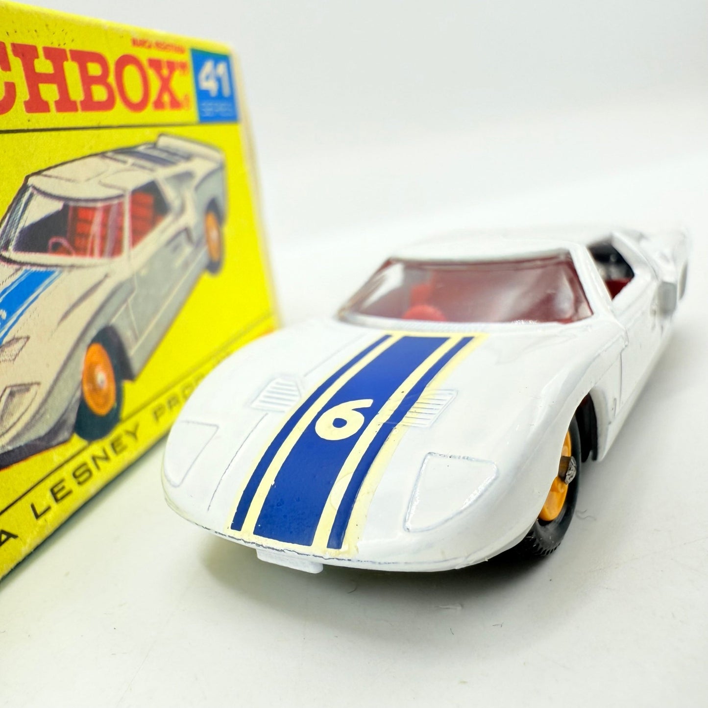 Matchbox Lesney 41c Ford GT40 with decal. Rare F - type Box - Magic Matchbox