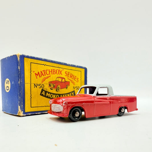Matchbox Lesney 50a Commer Pick - up Truck Red/Grey BPW - Magic Matchbox