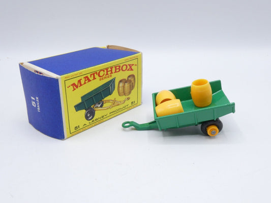 Matchbox Lesney 51b Farm Trailer with Black Tyres - Magic Matchbox