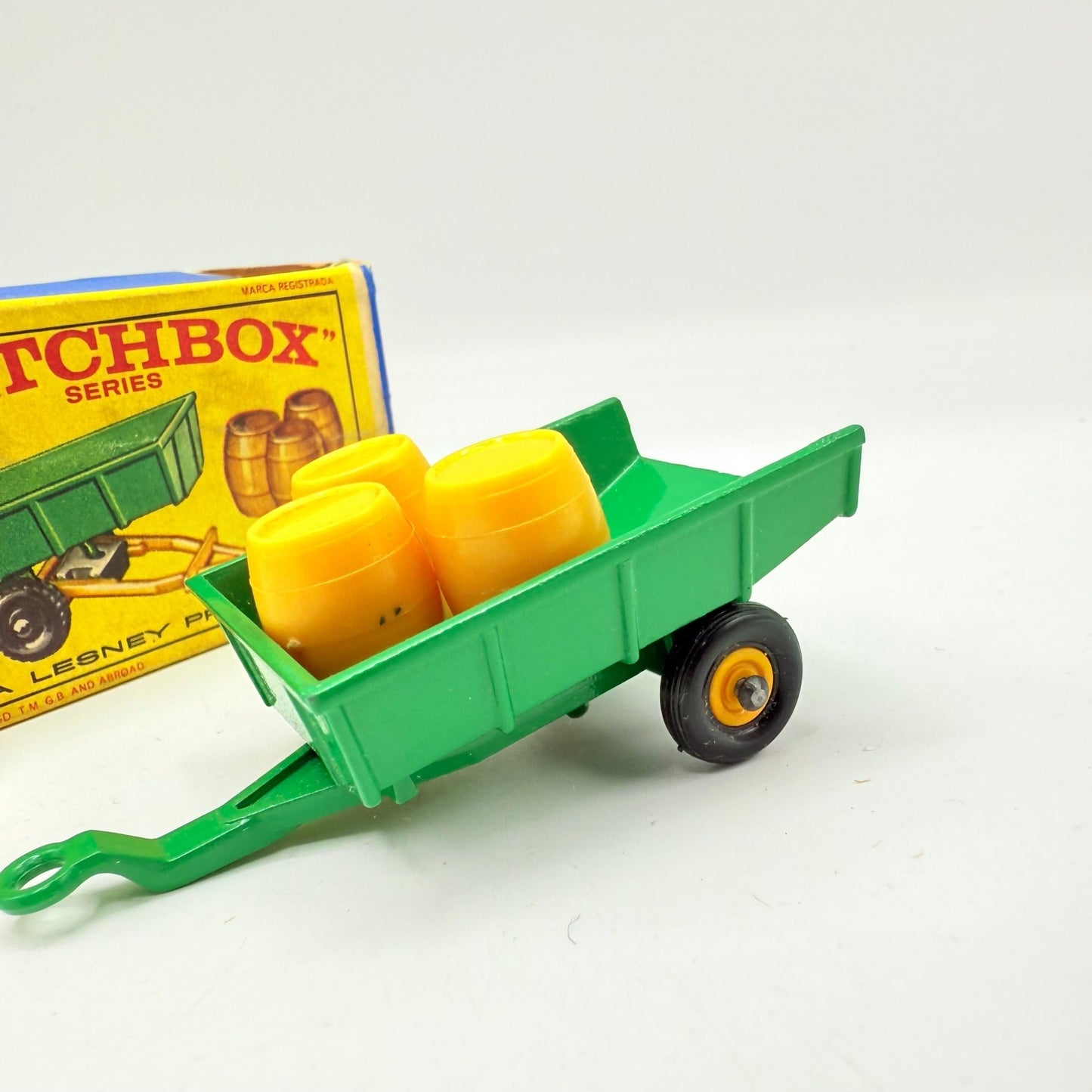 Matchbox Lesney 51b Farm Trailer with Black Tyres - Magic Matchbox