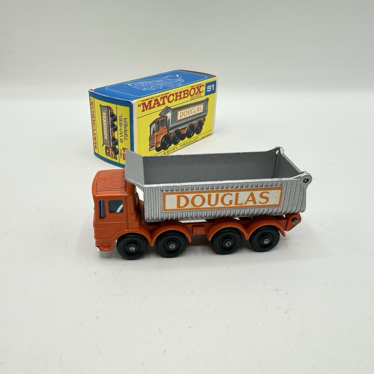Matchbox Lesney 51c 8 Wheel Tipper Truck Orange - Magic Matchbox