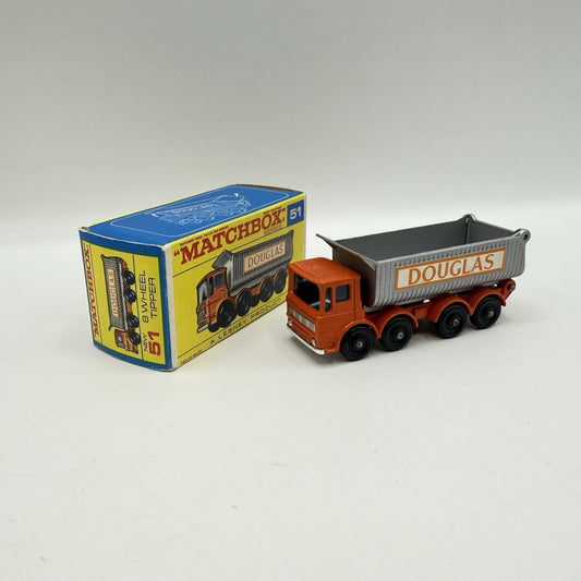 Matchbox Lesney 51c 8 Wheel Tipper Truck Orange - Magic Matchbox