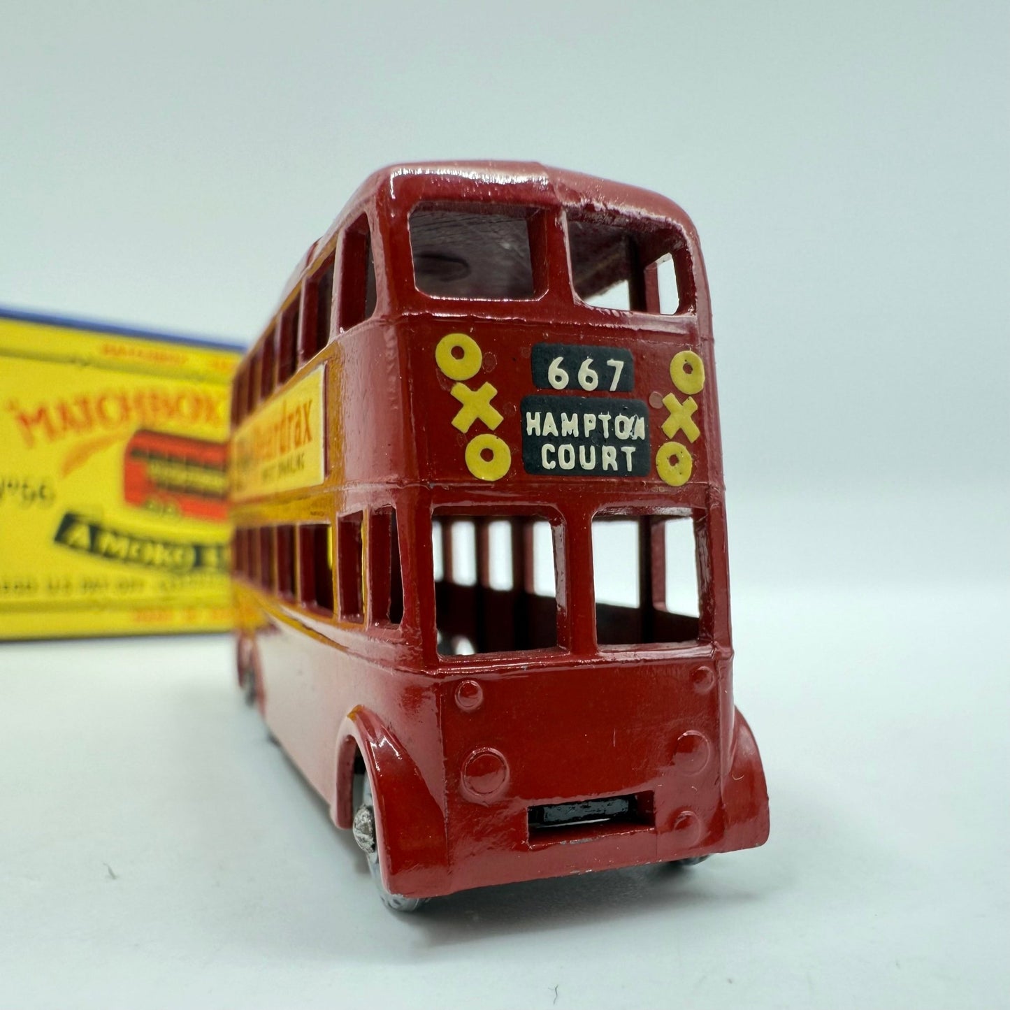 Matchbox Lesney 56a London Trolleybus "Drink Peardrax" - SILVER WHEELS - Magic Matchbox