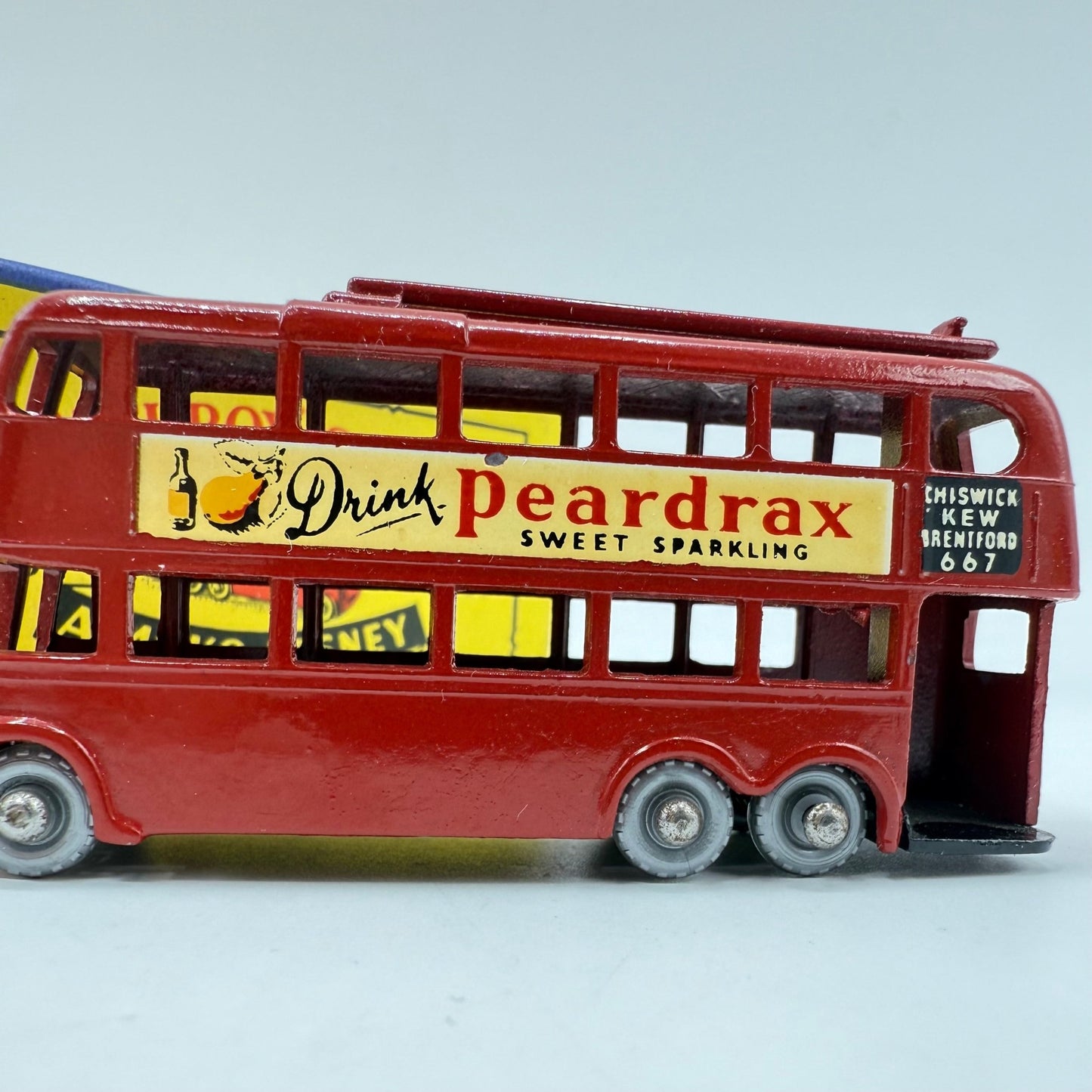Matchbox Lesney 56a London Trolleybus "Drink Peardrax" - SILVER WHEELS - Magic Matchbox