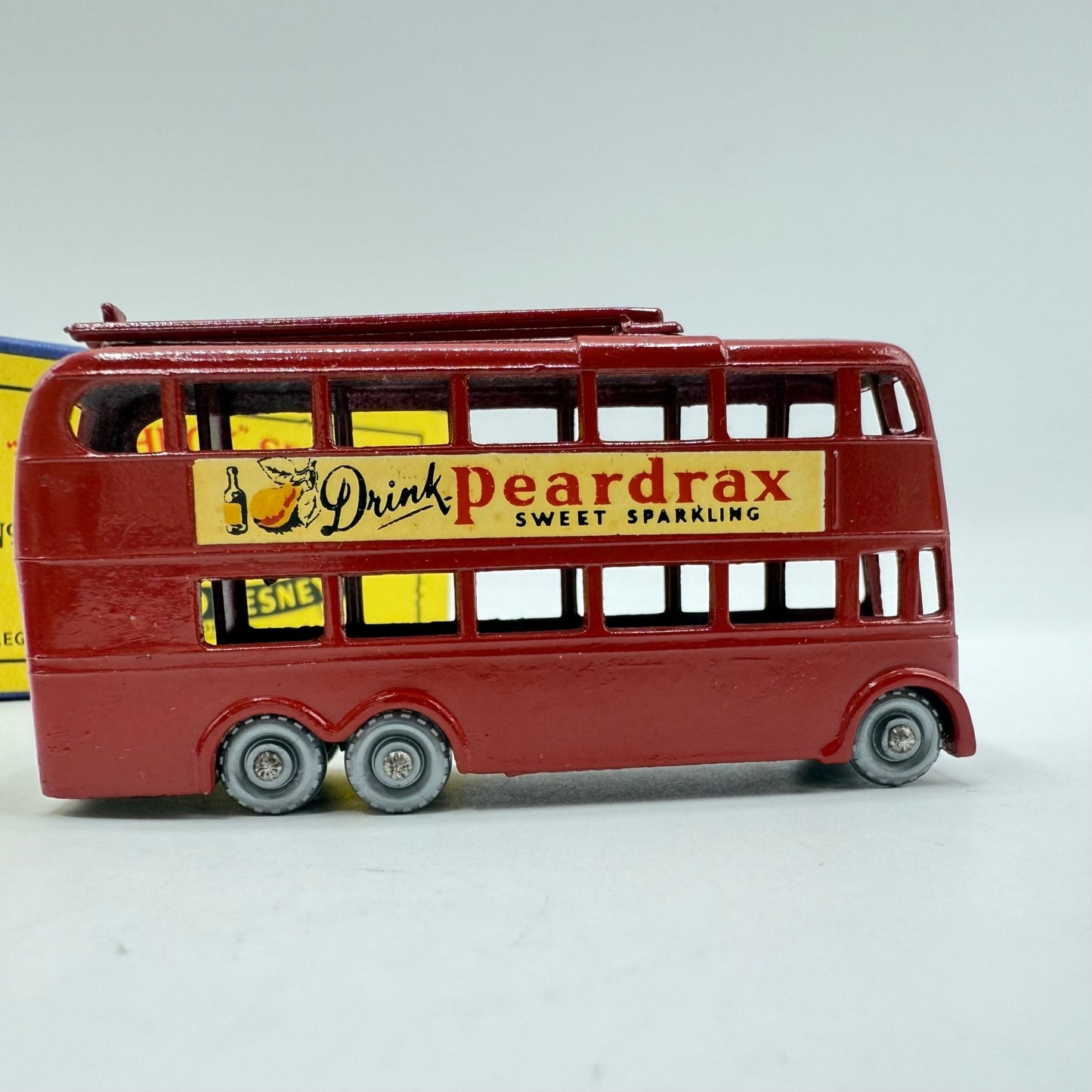 Matchbox Lesney 56a London Trolleybus "Drink Peardrax" - SILVER WHEELS - Magic Matchbox