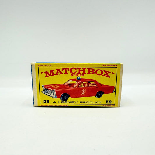 Matchbox Lesney 59c Ford Galaxie Fire Chief Empty Box - Magic Matchbox