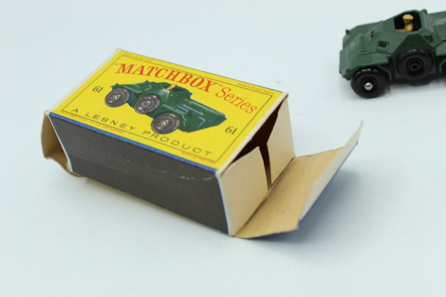 Matchbox Lesney 61a Ferret Scout Car BPW Boxed Original - Magic Matchbox