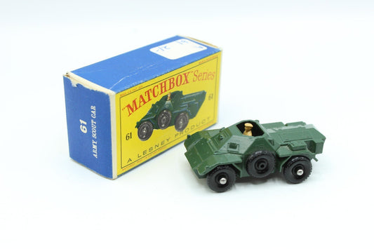 Matchbox Lesney 61a Ferret Scout Car BPW Boxed Original - Magic Matchbox