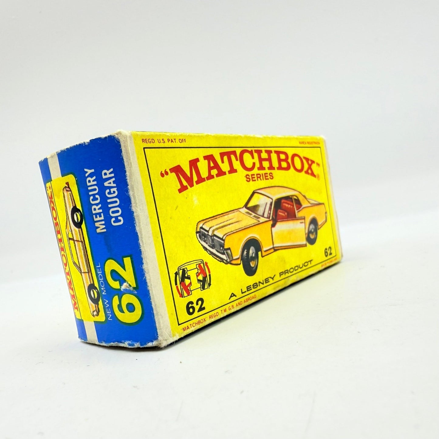 Matchbox Lesney 62c Mercury Cougar Empty Box - Magic Matchbox