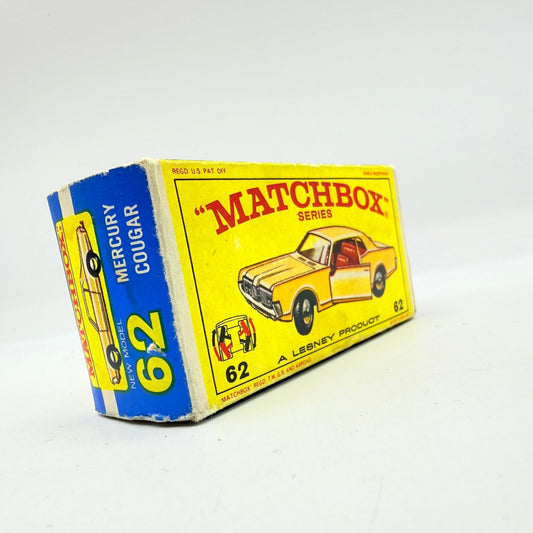 Matchbox Lesney 62c Mercury Cougar Empty Box - Magic Matchbox