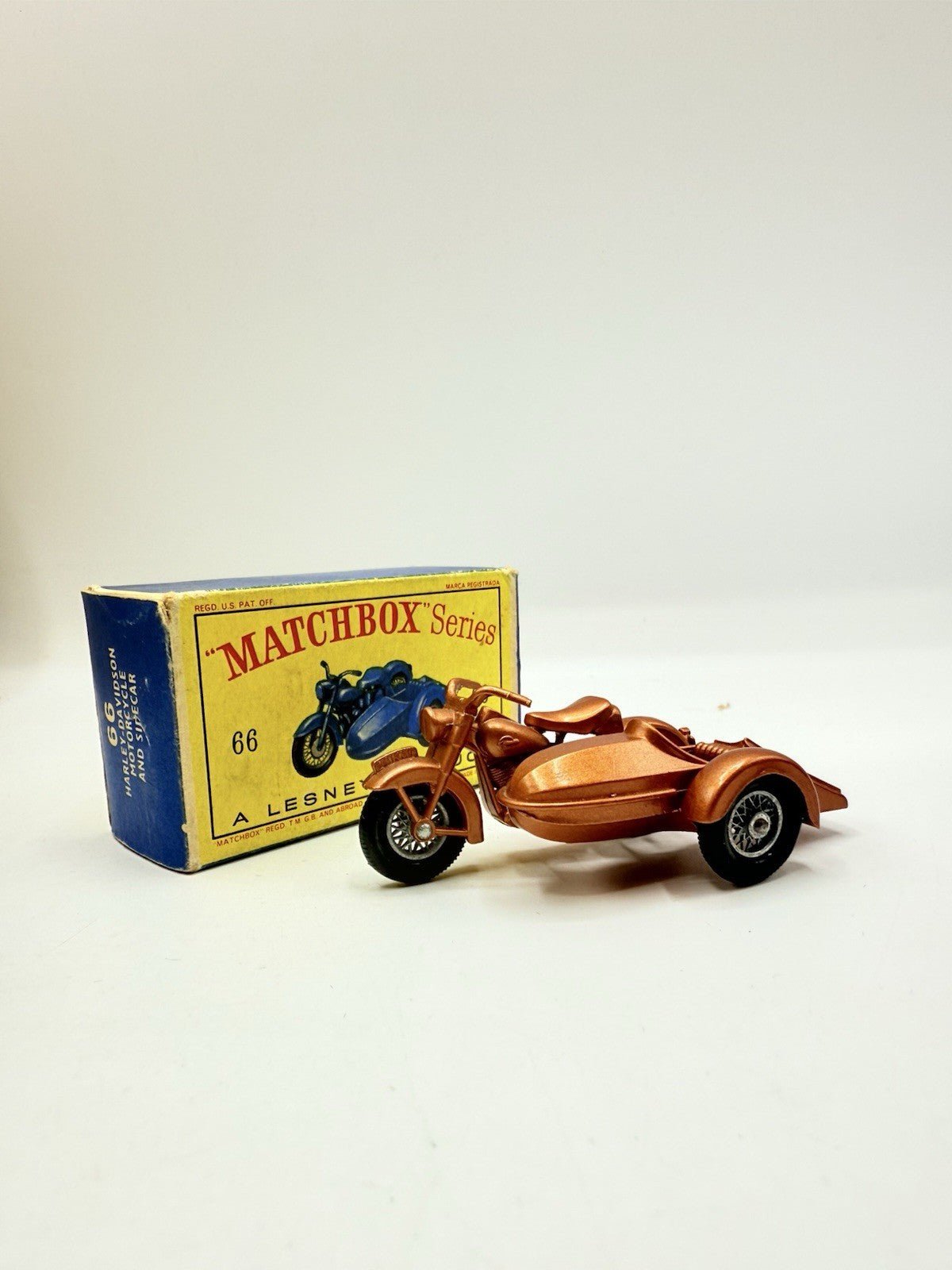 Matchbox Lesney 66b Harley Davidson motorcycle and side car - Magic Matchbox