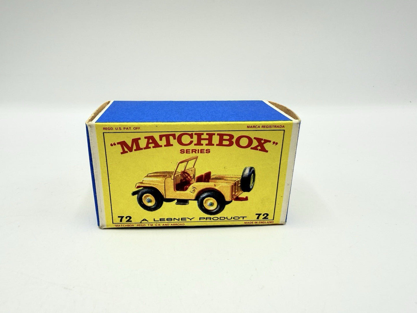 Matchbox Lesney 72b Jeep Empty Original E Type Box - Magic Matchbox
