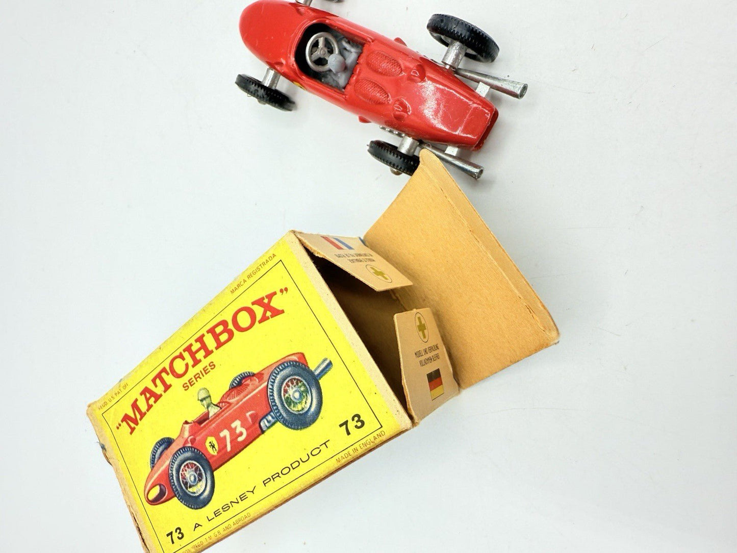 Matchbox Lesney 73b Ferrari Racing Car with driver - Magic Matchbox