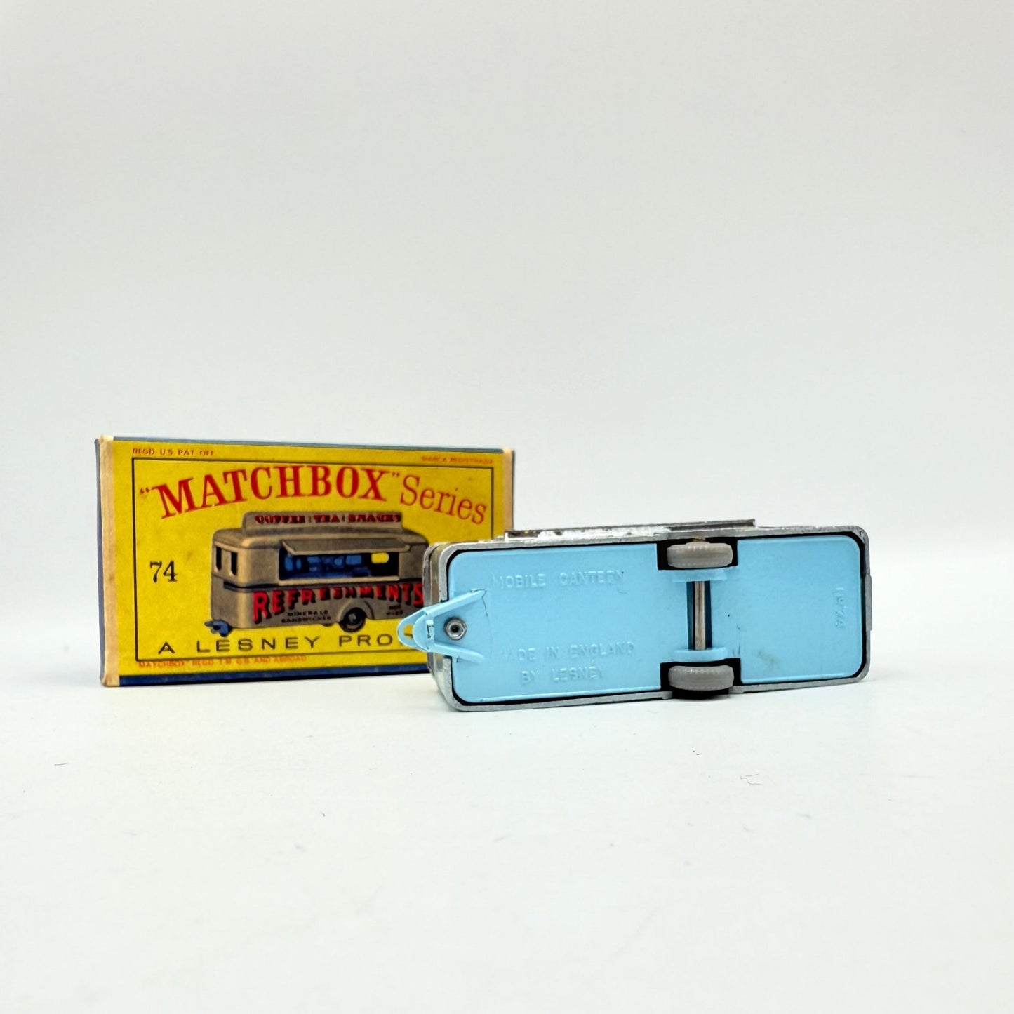 Matchbox Lesney 74a Mobile Canteen Trailer PALE BLUE BASE - Magic Matchbox
