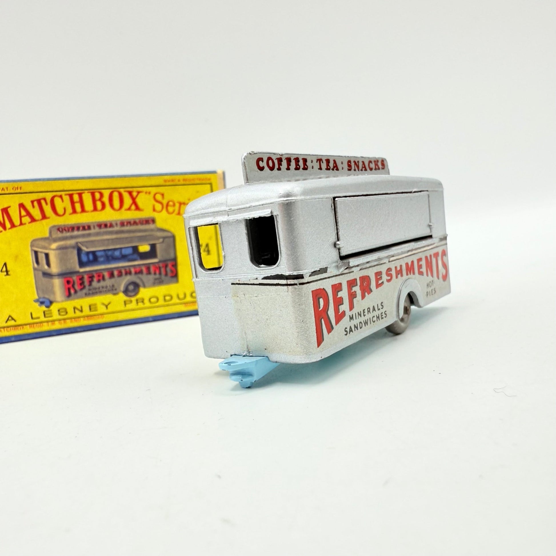 Matchbox Lesney 74a Mobile Canteen Trailer PALE BLUE BASE - Magic Matchbox