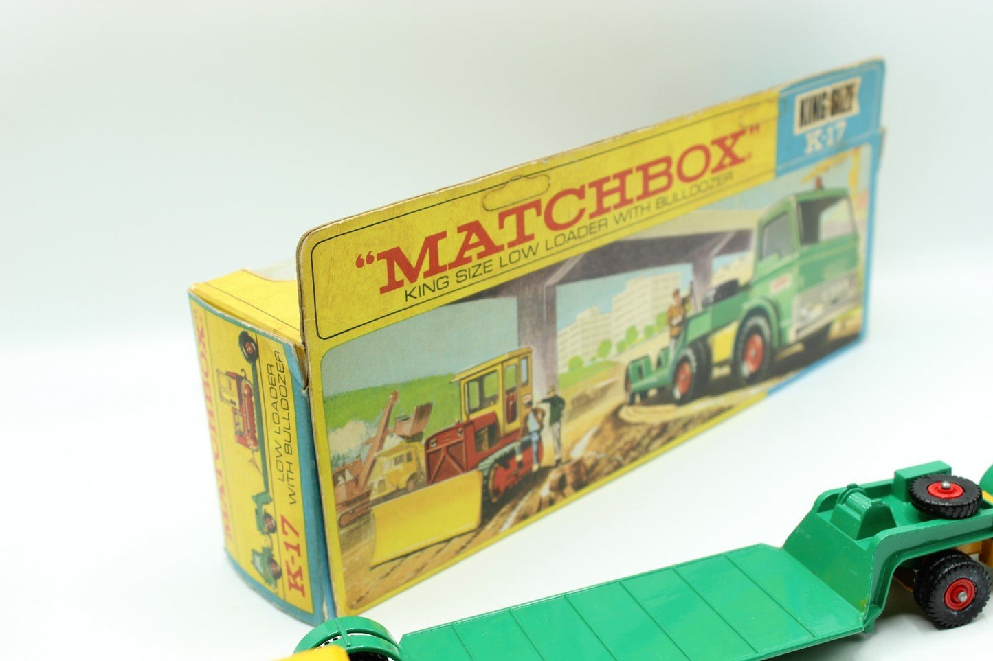 Matchbox Lesney King Size K - 17 Dyson Low Loader With CASE Tractor Boxed - Magic Matchbox