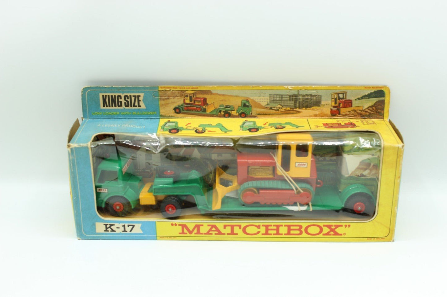 Matchbox Lesney King Size K - 17 Dyson Low Loader With CASE Tractor Boxed - Magic Matchbox