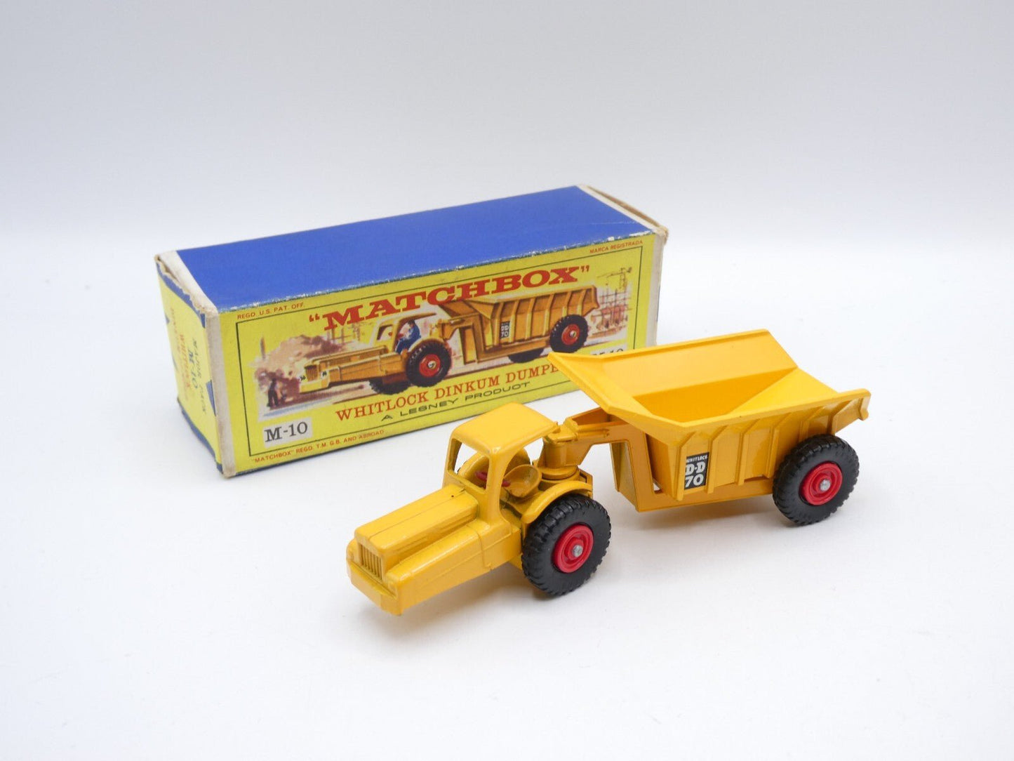 Matchbox Lesney Major Pack M - 10 Whitlock Dinkum Dumper - red hubs boxed - Magic Matchbox