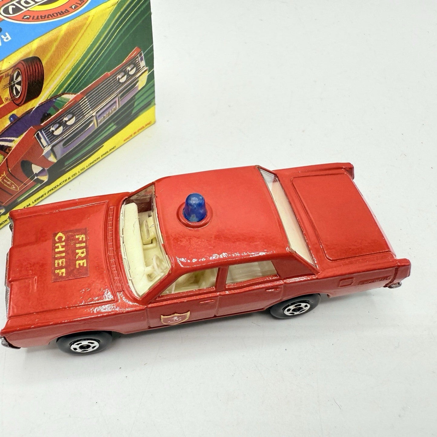 Matchbox Superfast 59 Mercury Fire Chief with Door Shields - Very Near Mint Boxed - Magic Matchbox