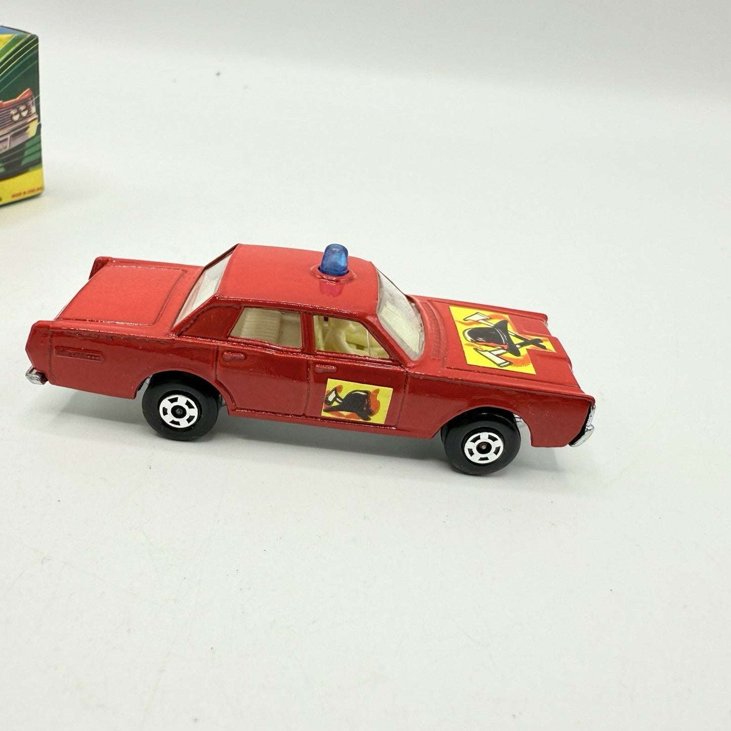 Matchbox Superfast 59 Mercury Fire Chief with Helmet & Axles Labels Boxed - Magic Matchbox