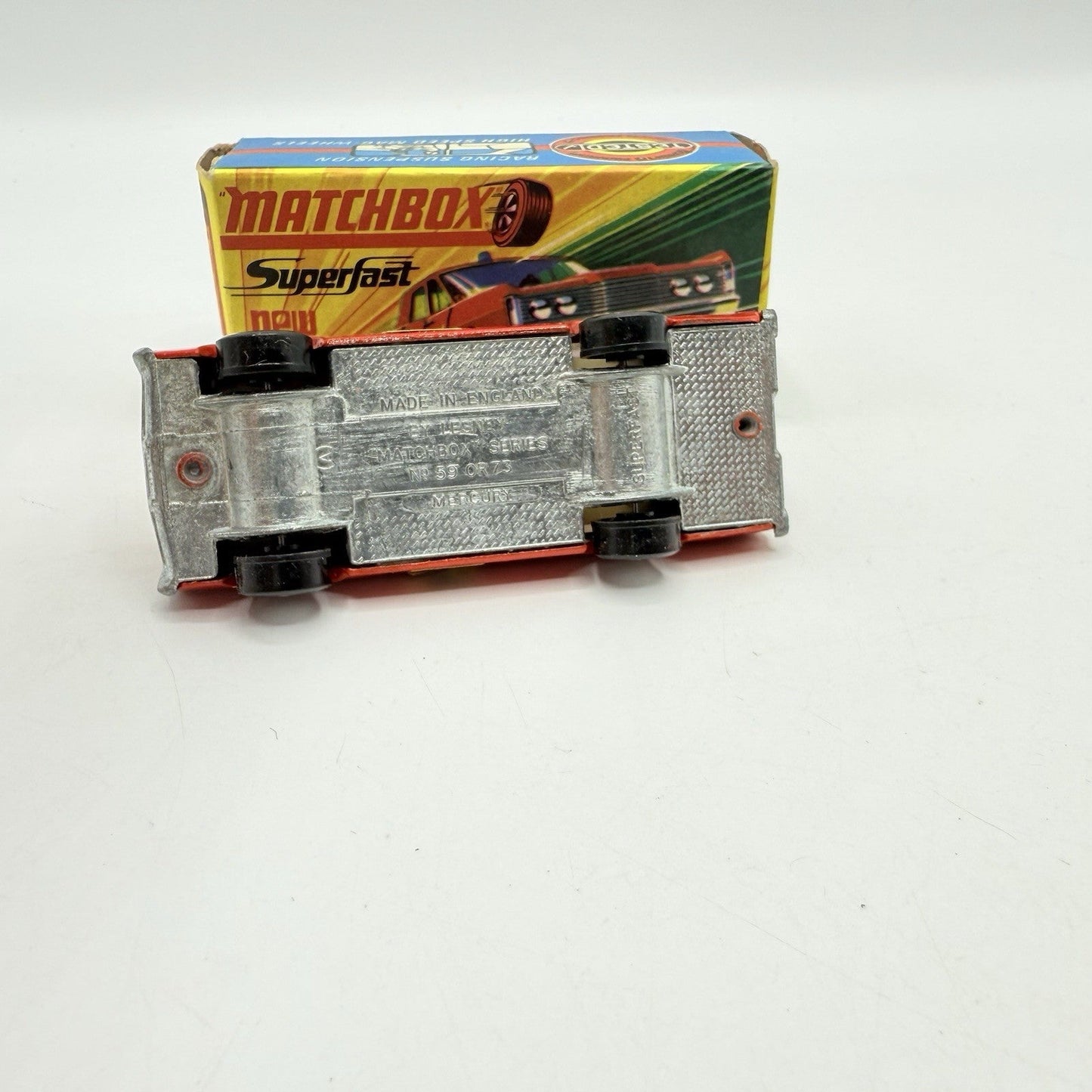 Matchbox Superfast 59 Mercury Fire Chief with Helmet & Axles Labels Boxed - Magic Matchbox