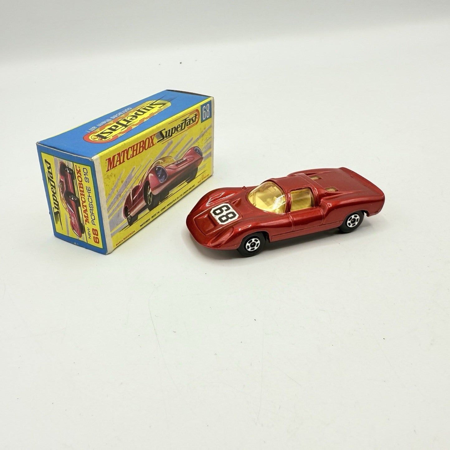 Matchbox Superfast 68 Porsche 910 With 68 Label Very Close To Mint - Magic Matchbox