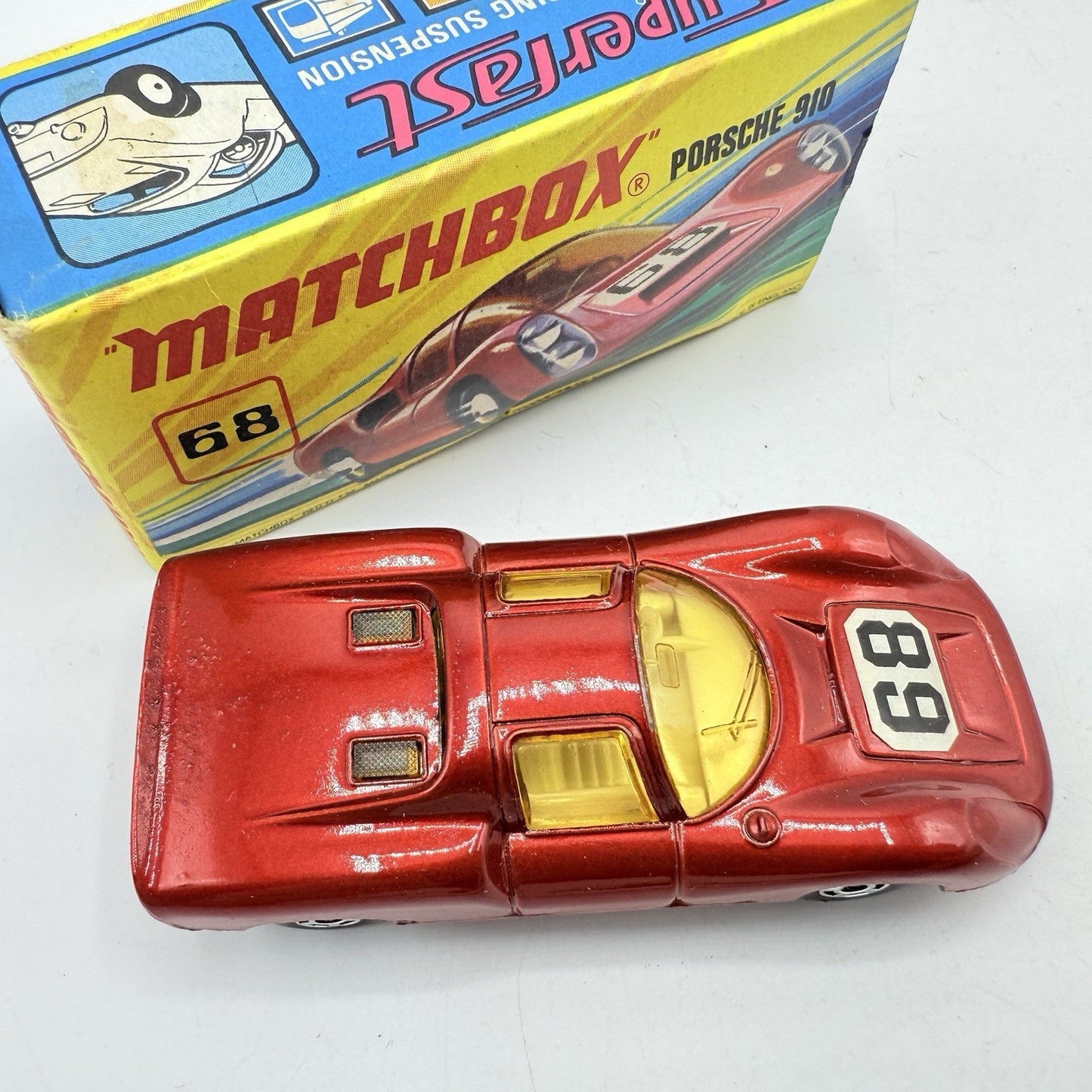 Matchbox Superfast 68 Porsche 910 With 68 Label Very Close To Mint - Magic Matchbox