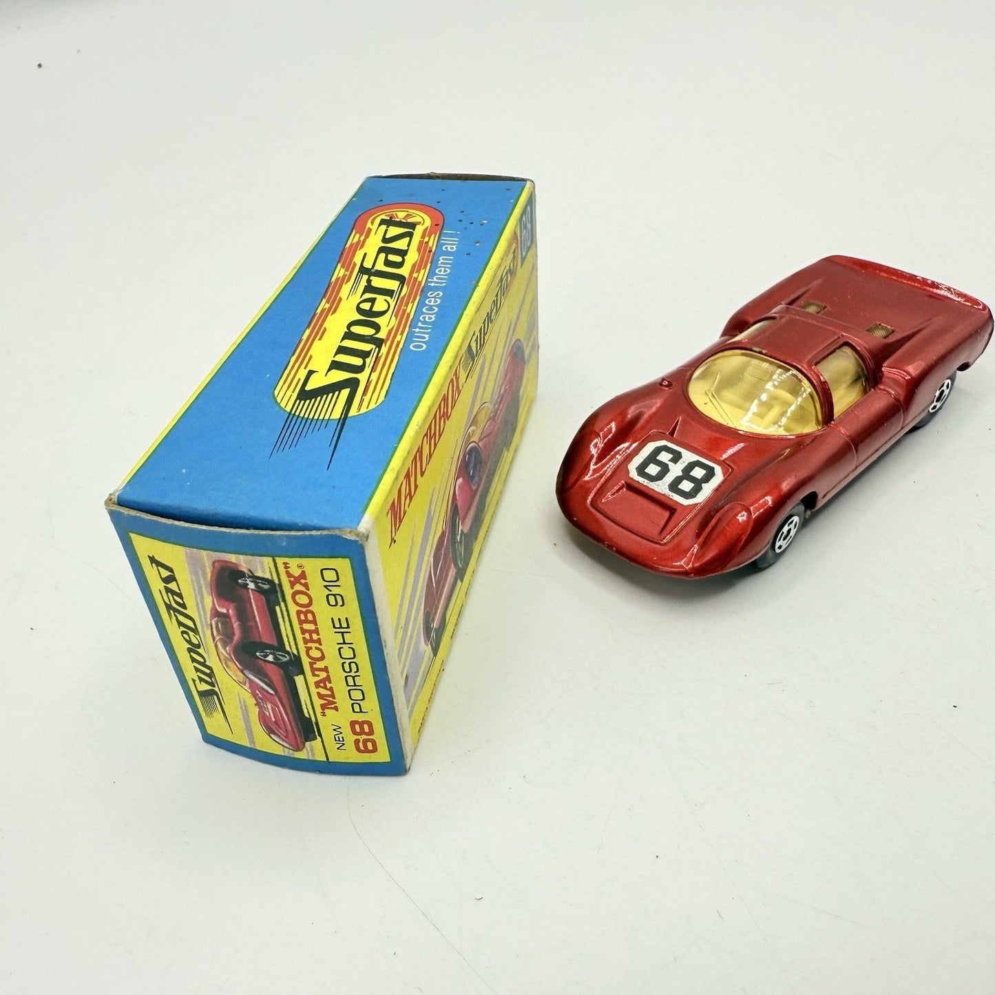 Matchbox Superfast 68 Porsche 910 With 68 Label Very Close To Mint - Magic Matchbox