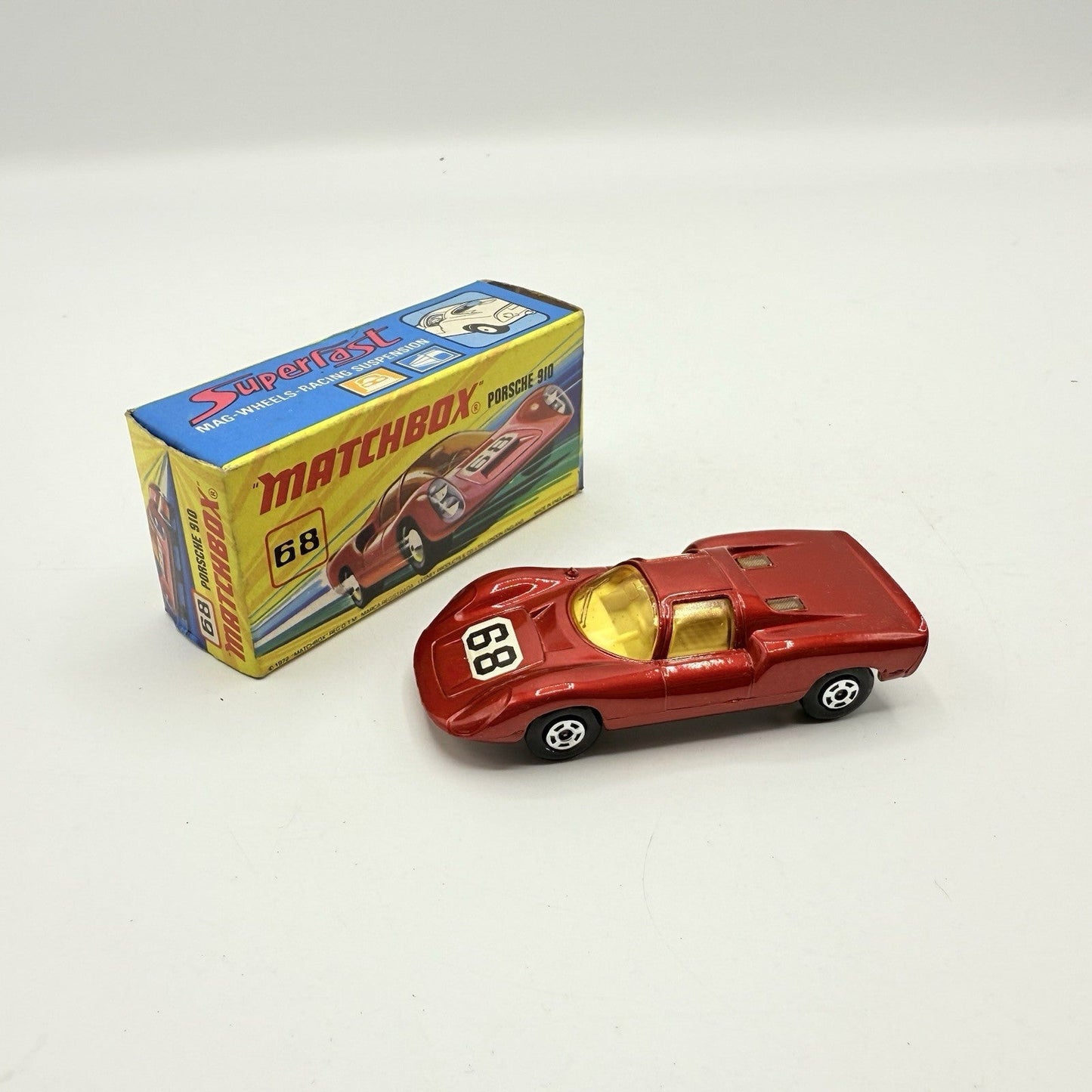 Matchbox Superfast 68 Porsche 910 With 68 Label Very Close To Mint - Magic Matchbox