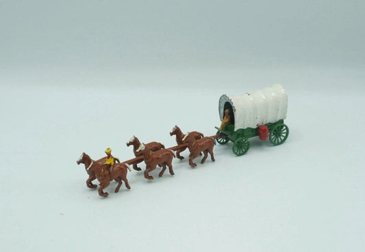 An Original MOKO Lesney Covered Wagon With Red Barrels - Magic Matchbox